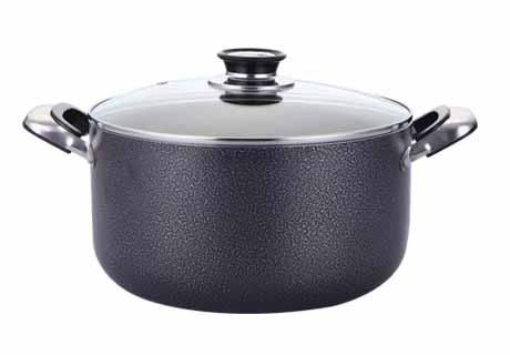 Aluminum stock pot in nonstick coating bakelite handle and glass lid 5