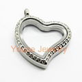 316Lstainless steel curved heart floating charms locket 1