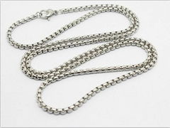 24" 2.5mm width 316L stainless steel square rolo locket chain