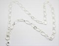 24" silver plated flat oval link locket chain