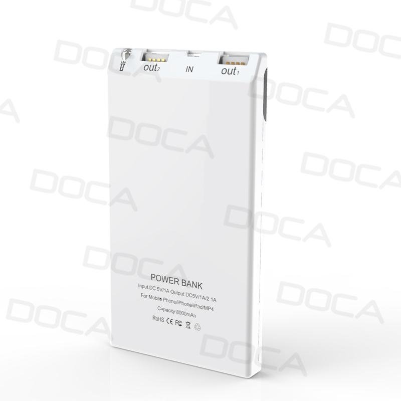 DOCA D601 Large OLED Screen 8000mAh Ultrathin Power Bank  2