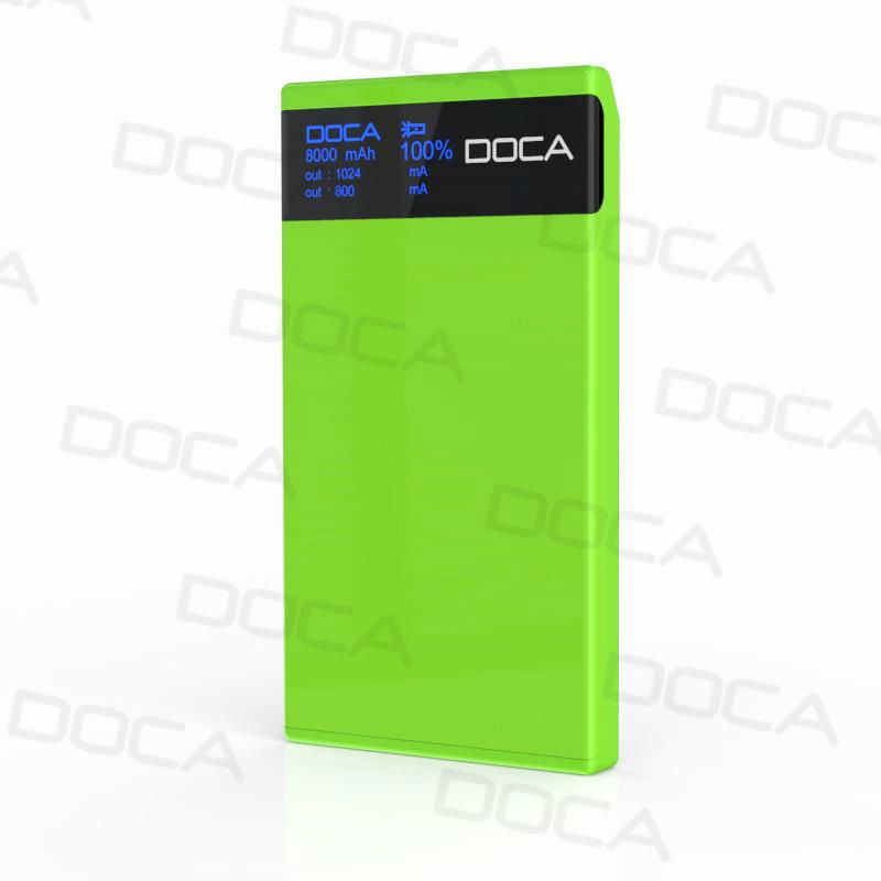 DOCA D601 Large OLED Screen 8000mAh Ultrathin Power Bank  4