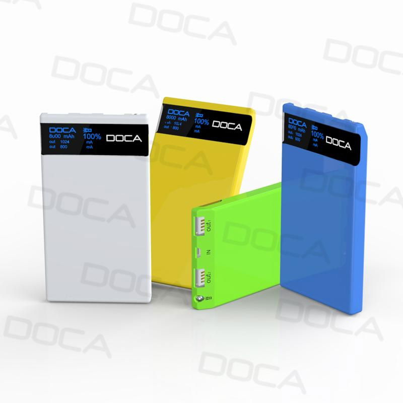 DOCA D601 Large OLED Screen 8000mAh Ultrathin Power Bank  5