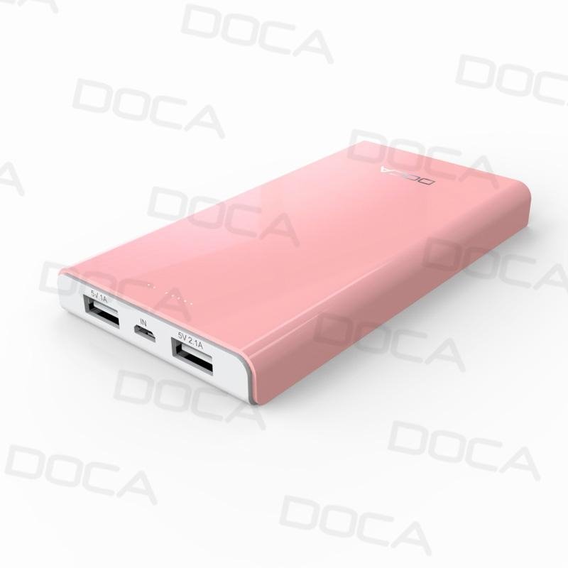 DOCA D605 ultra thin power bank for iphone samsung  2