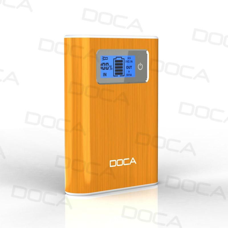 DOCA D568 dual usb portable charger power bank 12000mAh mobile power bank  5