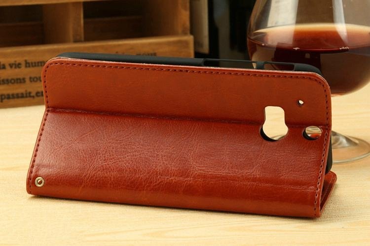 For HTC ONE (M8) folio leather case cover 3