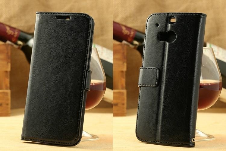 For HTC ONE (M8) folio leather case cover 5