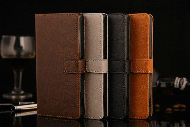 For Sony Xperia Z2 smartphone leather case cover