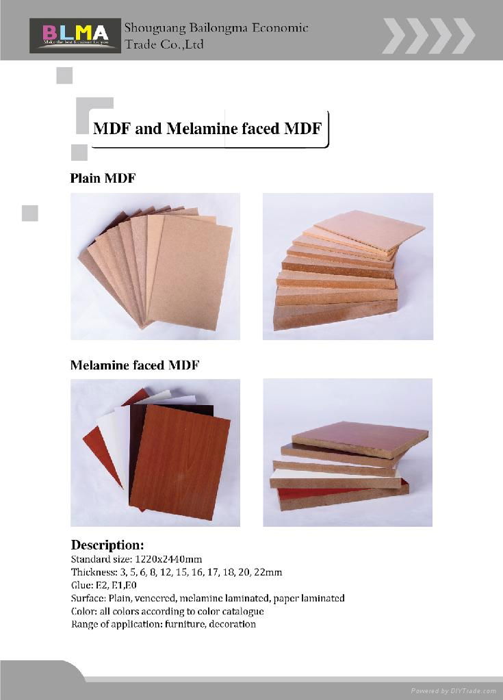 MDF and melamine faced mdf