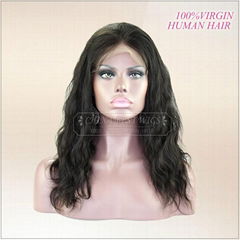 full lace wig 16inch natural color natural wave