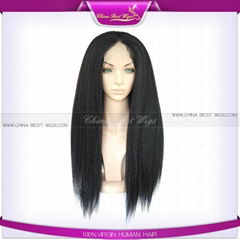 lace front wig 20inch 1b# kinky straight