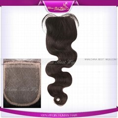 lace closure 16inch natural color body wave