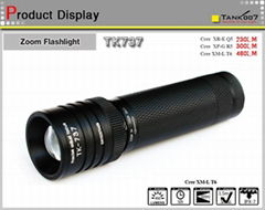 Waterproof flashlight with rotary zoom TANK007 TK737 Q5 