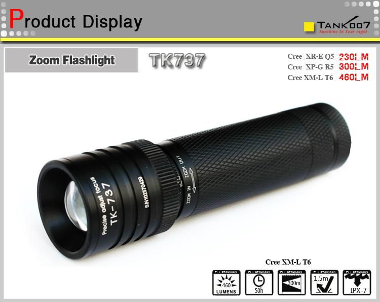 Waterproof flashlight with rotary zoom TANK007 TK737 Q5