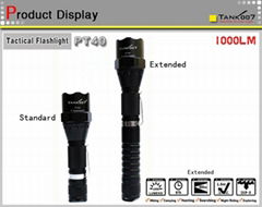 new tactical flashlight with pocket clip TANK007 PT40 