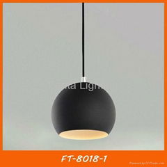 Black iron ball pendant light/lamp