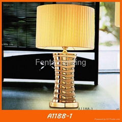 Modern gold ceramic table lamp for hotel