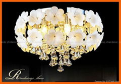 Flower crystal LED ceiling pendant lamp