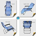 Wholesale Fabric Metale Tube Sunbed Beach Chair Folding Lounge Chair 5