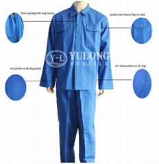 Supply brilliant blue color three-proof suit