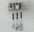 Suction storage rack with 5 hooks