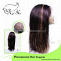 100% Virgin Humanstraight glueless full lace wig 5