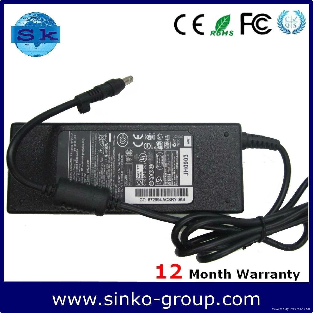 external laptop battery charger For HP/COMPAQ laptop18.5V 4.9A 90W 4.8*1.5mm