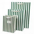 zhejiang china favorable white cardboard Wholesale Green stripe gift paper bags 1