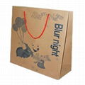 Brown offset kraft paper customized  shopping paper bags with logo