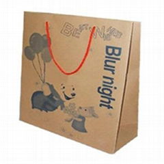 Brown offset kraft paper customized  shopping paper bags with logo