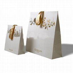 12 years experience & perfect printing brand luxury white shopping paper bags