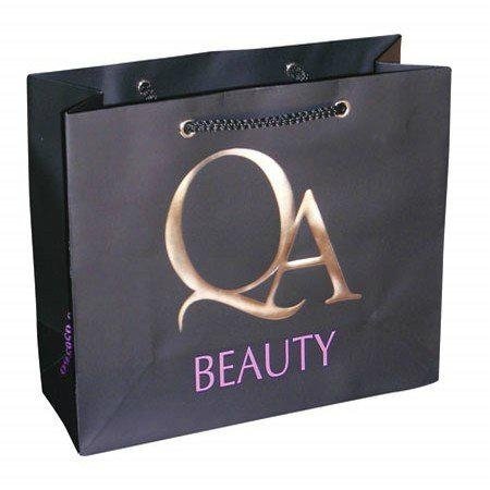Wholesale china manufacture recyclable Luxury Black shopping bag paper bags  