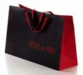 Wholesale china manufacture recyclable Luxury Black shopping bag paper bags   5