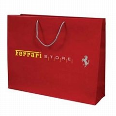 Wholesale custom recycle Luxury  Red  shopping paper bags