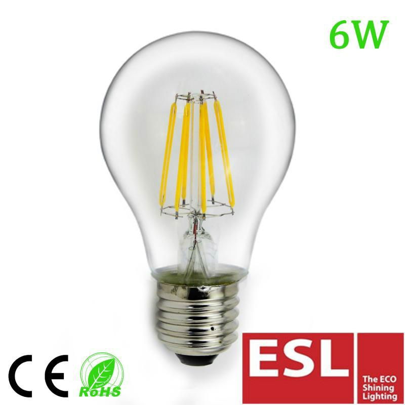 New item led lamp A60 6W LED Filament bulbs