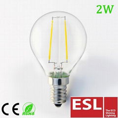 2014 china manufacturer New item LED Filament led Bulb 2w G45 e27 e14 2W 230v le
