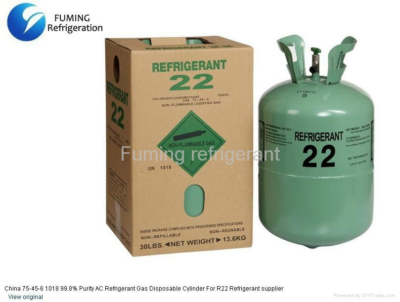 99.8% Purity AC Refrigerant Gas Disposable Cylinder For R22 Refrigerant