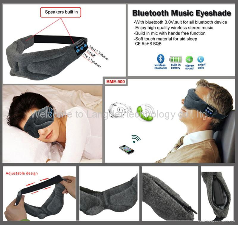 HOT Promotional gifts bluetooth earphones built in sleep eye mask  2