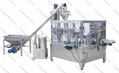 Automatic stand-up powder pouch packing machine