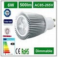 LED Spotlight 85-265V 6W Dimmable GU10
