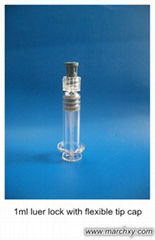 1ml luer lock with flexible tip cap