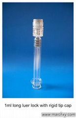 1ml long luer lock with rigid tip cap