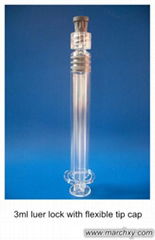 3ml luer lock with flexible tip cap