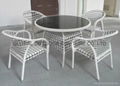 Outdoor Rattan Round Table Chairs Dining set Wicker 1