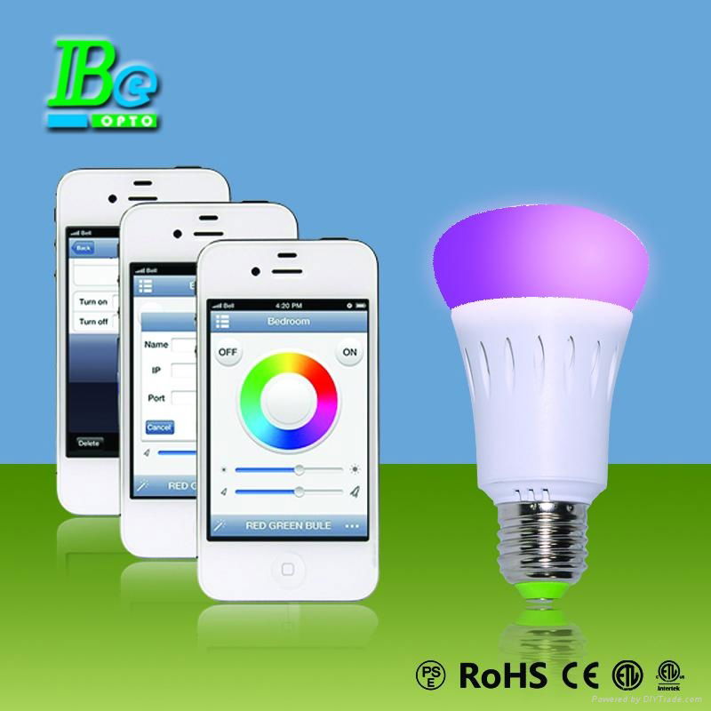 RGB smartphone control LED bulb light  4