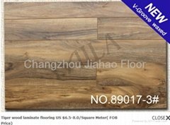 Tiger wood laminate flooring V-Groove