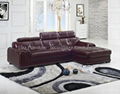 LP1402240J-Latest Design Brown Leather Corner Sofa China 1