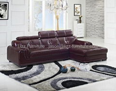 LP1402240J-Latest Design Brown Leather Corner Sofa China