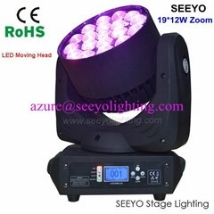 Newest Lighting! 19*12W Osram 4in1 LED Zoom Moving Head Light