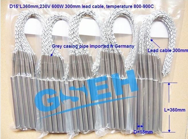 Stainless steel 310S heating element cartridge heater Dia15mm x L360mm 230V 600W